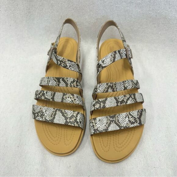 Crocs Tulum snakeskin print sandals women's size 10 Rubber/Jelly - Picture 7 of 13